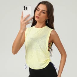 Women Sleeveless Yoga Shirt Summer Solid Color Loose Running Top Breathable Quick Dry Gym Vest Female Sportswear Workout Clothes