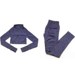 Impact Crop Zippy+Leggings Female Breathable Quick Dry Sportswear 2 Pces Fitness Yoga Set Women Solid Color Gym Running Suit