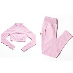 Impact Crop Zippy+Leggings Female Breathable Quick Dry Sportswear 2 Pces Fitness Yoga Set Women Solid Color Gym Running Suit