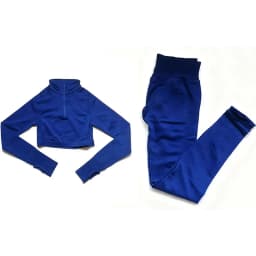 Impact Crop Zippy+Leggings Female Breathable Quick Dry Sportswear 2 Pces Fitness Yoga Set Women Solid Color Gym Running Suit