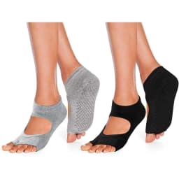 Yoga Socks for Women Non-Slip, Toeless Grippy Pilates Workout Socks, Breathable Dance Fitness Socks with Grip Bottom