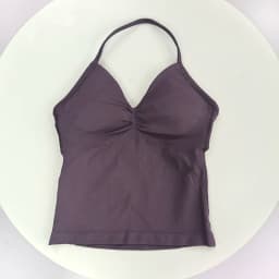 No Logo Women's Longline Strappy Backless Gym Tank Top, Scrunch Open Back Sports Bra, Workout Top for Running & Yoga