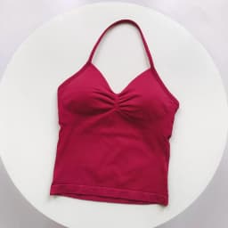 No Logo Women's Longline Strappy Backless Gym Tank Top, Scrunch Open Back Sports Bra, Workout Top for Running & Yoga