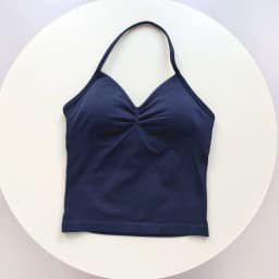 No Logo Women's Longline Strappy Backless Gym Tank Top, Scrunch Open Back Sports Bra, Workout Top for Running & Yoga