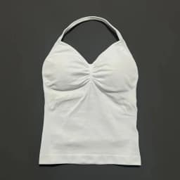 No Logo Women's Longline Strappy Backless Gym Tank Top, Scrunch Open Back Sports Bra, Workout Top for Running & Yoga