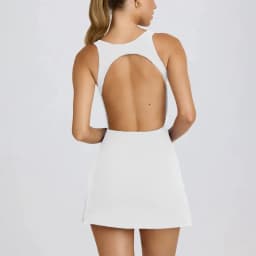 Tennis Dress Women Quick Dry Backless Golf Sport Skirts Set Sleeveless Slim Fitness Yoga Dress with Inner Shorts Sportswear