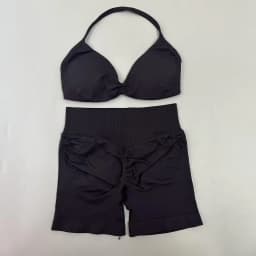 Yoga Gym Set 2 Piece Women Strappy Yoga Bra Top Workout Scrunch Shorts Sports Suit Fitness Clothes Seamless Yoga Set