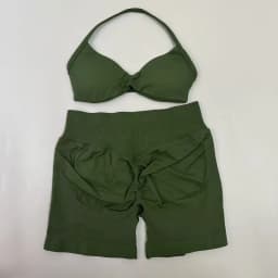 Yoga Gym Set 2 Piece Women Strappy Yoga Bra Top Workout Scrunch Shorts Sports Suit Fitness Clothes Seamless Yoga Set