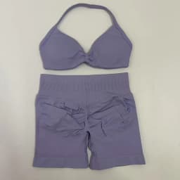 Yoga Gym Set 2 Piece Women Strappy Yoga Bra Top Workout Scrunch Shorts Sports Suit Fitness Clothes Seamless Yoga Set