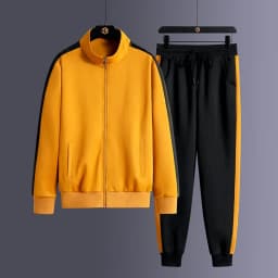 2026 Autumn Korean Tracksuit Men Zip Pocket Running Sets Striped Sporting Suit Jacket+ Sweatpants Jogging Fitness Clothing