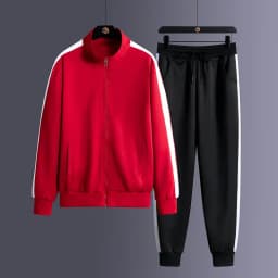 2026 Autumn Korean Tracksuit Men Zip Pocket Running Sets Striped Sporting Suit Jacket+ Sweatpants Jogging Fitness Clothing