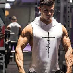 Gym Fitness Loose Sleeveless Vests Street Hip Hop Basketball Hooded Tank Tops Cotton Breathable Shirt Mens Bodybuilding Hoodie