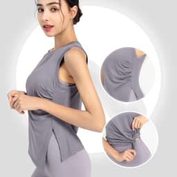 Slit Women's Sports Vest High Stretchy Yoga Pilates Cropped Vest Top for Fitness  Workout BreathableTank Top Female Sportswear