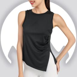 Slit Women's Sports Vest High Stretchy Yoga Pilates Cropped Vest Top for Fitness  Workout BreathableTank Top Female Sportswear