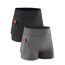 Men's Basic Quick Dry Sport Shorts Solid Color Breathable Moisture Wicking Athletic Boxer Briefs for Running Workout Fitness