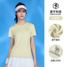 GOLDEN CAMEL Women's T-shirts Moisture-absorbing Quick-dry Cotton t-shirt Short-sleeved Shirts Round Neck Sports Top Breathable