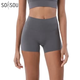 Women Nylon Shorts Gym Yoga Sports Women's Cycling Shorts High Waist Elastic Tight Breathable No Awkward Lines Woman Clothing