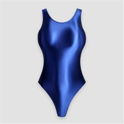 XClocKNYoung satin glossy swimsuit Satin Glossy Leotards One Piece swimsuit Sexy High-Cut Bikini Thong Bodysuit glossy swimsuit