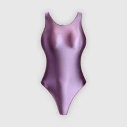 XClocKNYoung satin glossy swimsuit Satin Glossy Leotards One Piece swimsuit Sexy High-Cut Bikini Thong Bodysuit glossy swimsuit
