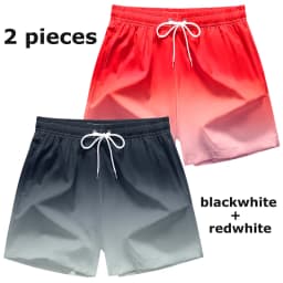 Mens Swim Trunks with Mesh Lining Side Pockets Solid Beach Shorts Quick Dry Lightweight Drawstring Board Shorts Summer Swimwear