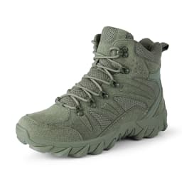 HIKEUP Men's Ankle Boots for Leather Men's Winter Boots Brand Designer Hiking Tactical Shoes Work Safety Sneakers Army