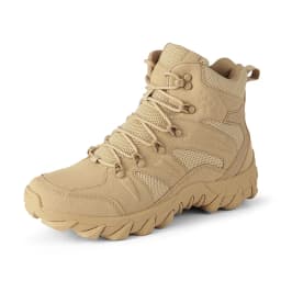 HIKEUP Men's Ankle Boots for Leather Men's Winter Boots Brand Designer Hiking Tactical Shoes Work Safety Sneakers Army