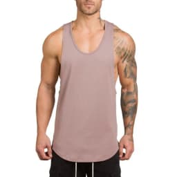 Cotton Breathable Sleeveless T-Shirt Gym Fitness Bodybuilding Training Clothing Mens Running Sport Solid Color Muscle Tank Tops