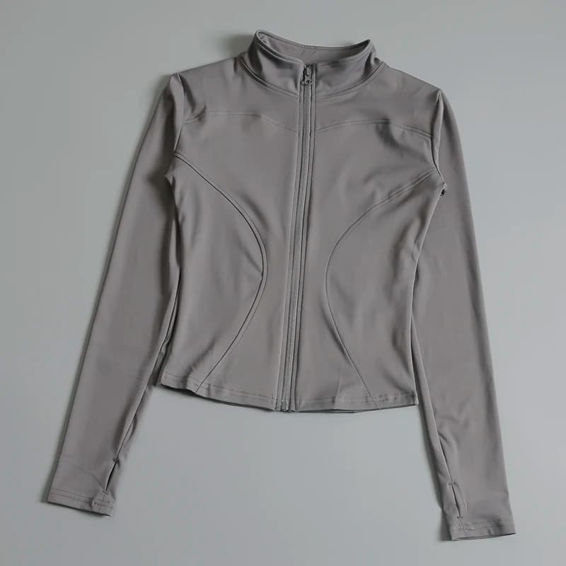 Gym Fitness Zip up Training Running Workout Yoga Cropped Track Sport Jackets for Women