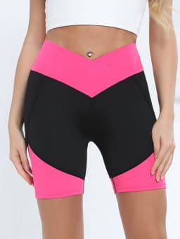 Crossover High Waist Yoga Shorts,Shorts for Women Tummy Control Workout Shorts for Women
