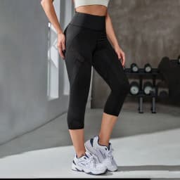 Mesh High Waist Yoga Pants Capri Leggings for Women Tummy Control Workout Capri Leggings for Women