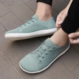 Simple Wide Footed Men's and Women Universal Mesh Breathable Sports Shoes Lightweight Soft Sole Zero Drop Sole Casual Flat Shoes