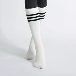 Autumn Winter Women Yoga Socks Striped Cotton Fitness Breathable Pilates Socks Middle Tube Non-Slip Gym Dance Ballet Grip Socks