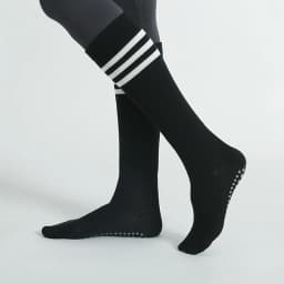 Autumn Winter Women Yoga Socks Striped Cotton Fitness Breathable Pilates Socks Middle Tube Non-Slip Gym Dance Ballet Grip Socks