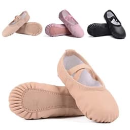 Durable Soft Ballet Shoes PU Leather Size 32-40 Dance Shoes Lace-free Wear Resistant Women's Ballet Slipper Kids