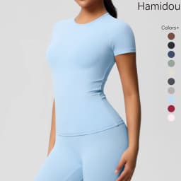 Workout Dry Fit Breathable High Elastic Sports Top Gym Fitness Wear T-shirt Women Casual Outdoor Top