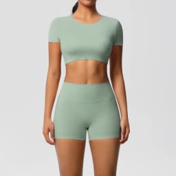 Workout Sportswear 2Pcs Piece Female Women Active Wear Sports Tank Top Women Gym Workout Leggins Booty Bum Leggins