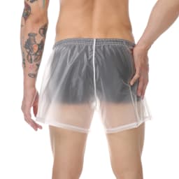 Men Beach Trunks Man Transparent Swimwear Sexy Swimming Swimsuit PVC Beachwear Shorts Boardshorts Bathing Suit Waterproof