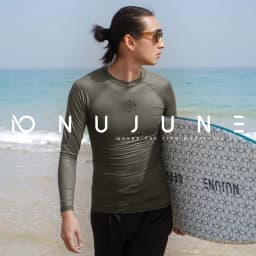 Nu-June Men's Rash Guards Surfing Diving Suit Long Sleeve UPF50 Swimwear Swimsuit Men Rashguard Surf Shirts Compression Pant Set