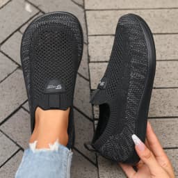 Women's Flat Bottomed Wide Last Shoe New Comfortable Breathable Mesh Soft Walking Shoes Simple Versatile Tennis Outdoor Sneakers