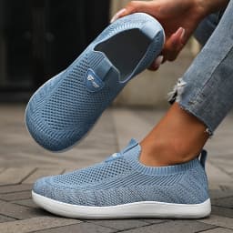 Women's Flat Bottomed Wide Last Shoe New Comfortable Breathable Mesh Soft Walking Shoes Simple Versatile Tennis Outdoor Sneakers