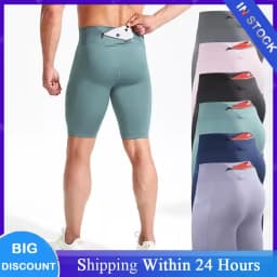 Men's Outdoor Running Pocket Shorts Summer Sport Fitness Jogging Tights Quick Drying Fashion Reflective Zipper Riding Pants