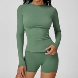 JUREN Yoga Shirts For Women Long Sleeve Fitness Running Push Up Gym Shirts Female Workout Breathable High Elastic Sports Top