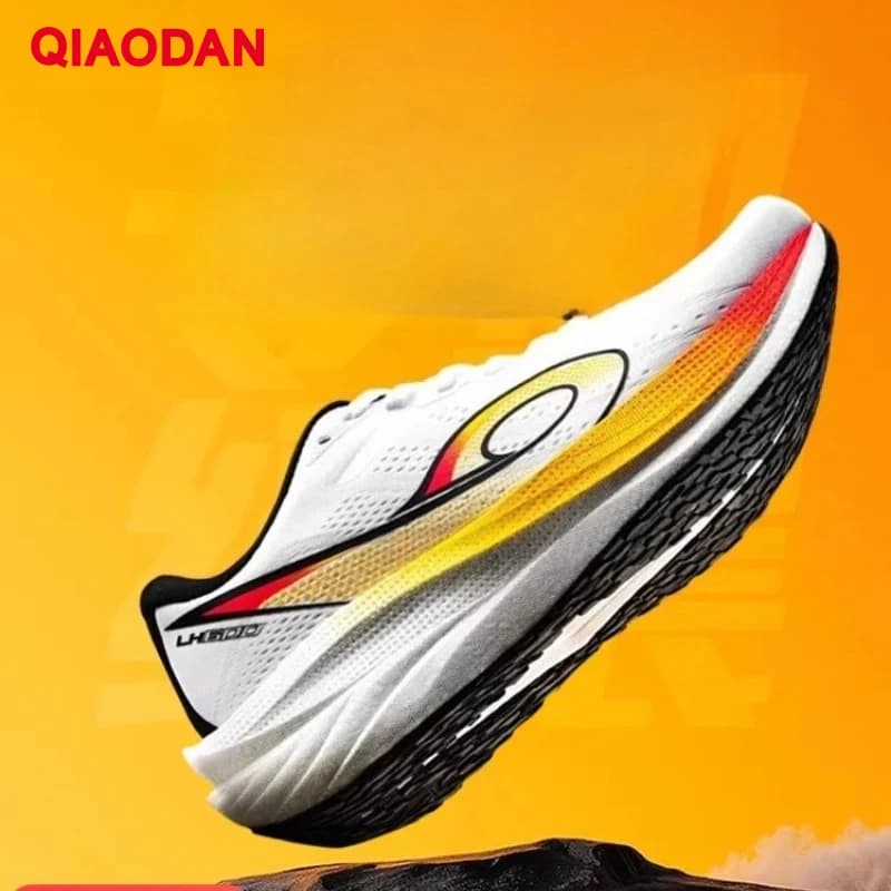 QIAODAN LH600 Running Shoes Man 2025 Cushion Breathable Lightweight Sneakers Thick-soled Anti-slip Training Shoes QXB023253213R