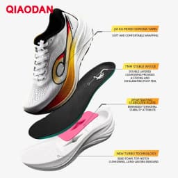 QIAODAN LH600 Running Shoes Man 2025 Cushion Breathable Lightweight Sneakers Thick-soled Anti-slip Training Shoes QXB023253213R