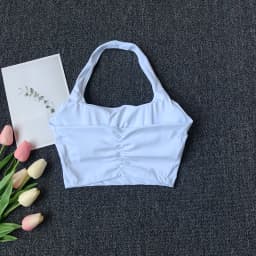 Halter Neck Sports Vest Chest Pads Shockproof Gathering Quick-Drying Fitness Yoga Top Beautiful Back Design Women's Underwe