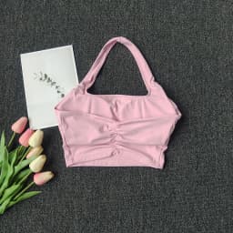 Halter Neck Sports Vest Chest Pads Shockproof Gathering Quick-Drying Fitness Yoga Top Beautiful Back Design Women's Underwe
