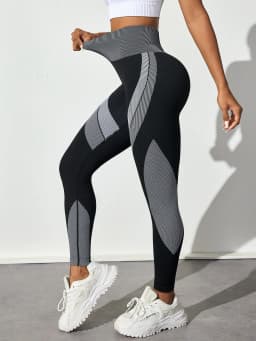 Women's Seamless Yoga Leggings Color Block High Waisted Soft&Stretchy Breathable Scrunch Butt Lifting Gym Sports Workout Pants