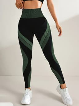 Women's Seamless Yoga Leggings Color Block High Waisted Soft&Stretchy Breathable Scrunch Butt Lifting Gym Sports Workout Pants