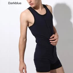 Superbody Sexy Leotard Undershirt Men Bodysuit Body Stocking Sexy Jumpsuit Wrestling Sport Cotton Top and Bottom Shaper Men Club
