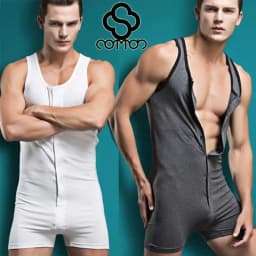 Superbody Sexy Leotard Undershirt Men Bodysuit Body Stocking Sexy Jumpsuit Wrestling Sport Cotton Top and Bottom Shaper Men Club